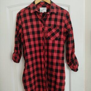 BC clothing MEDIUM shirt dress buffalo plaid long-sleeve button-down westerncore